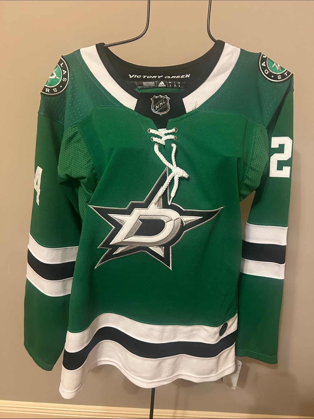adidas Victory Green NHL Patch Hockey Jersey - Green Black White